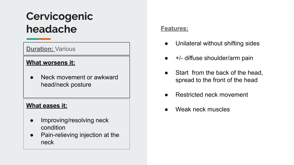 Cervicogenic headache